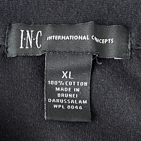 INC International Concepts Men’s Black Cotton Tees Polo Shirt - XL - Pre-owned - Picture 3 of 5